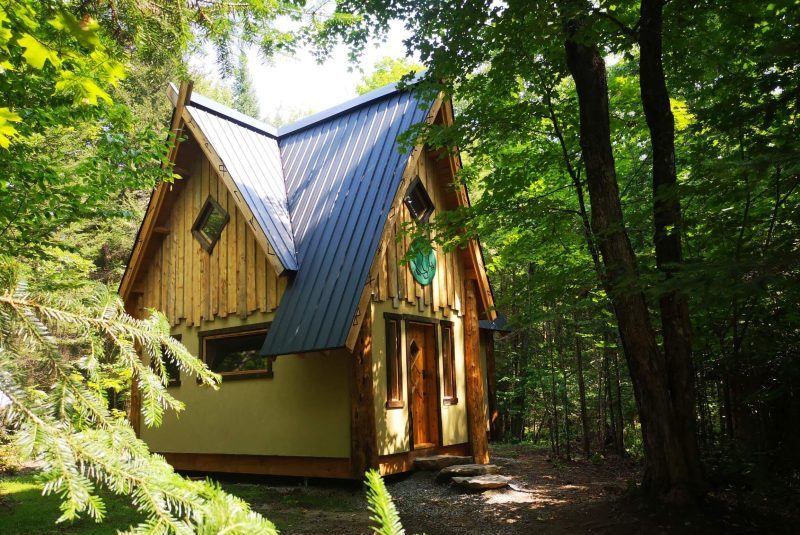 view of the Viking house in the forest in the Laurentians in Quebec