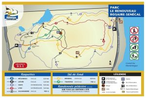 plan des sentiers de ski de fond et raquette du parc le Renouveau à Nomininigue