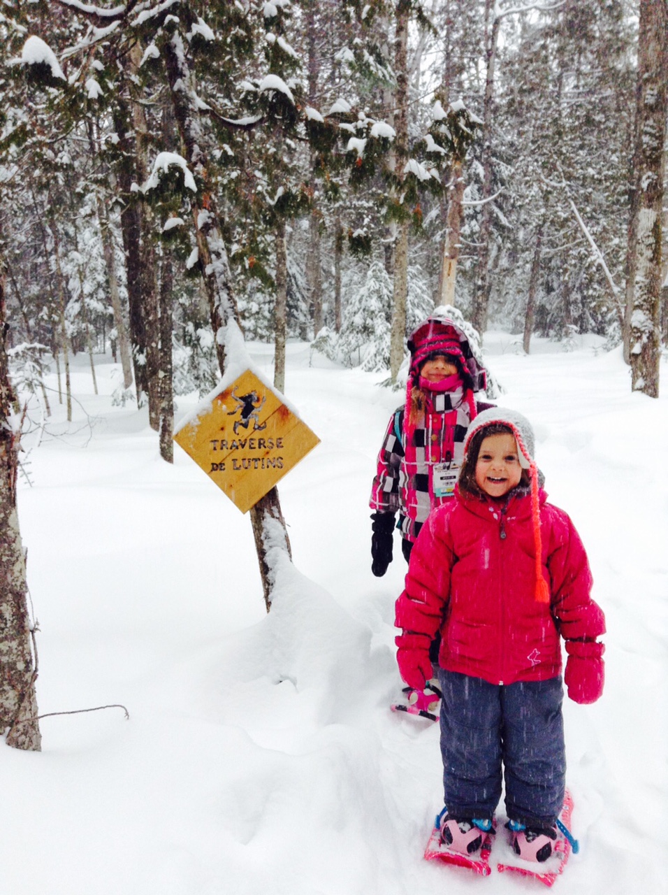 hiking on snowshoes at Les toits du Monde